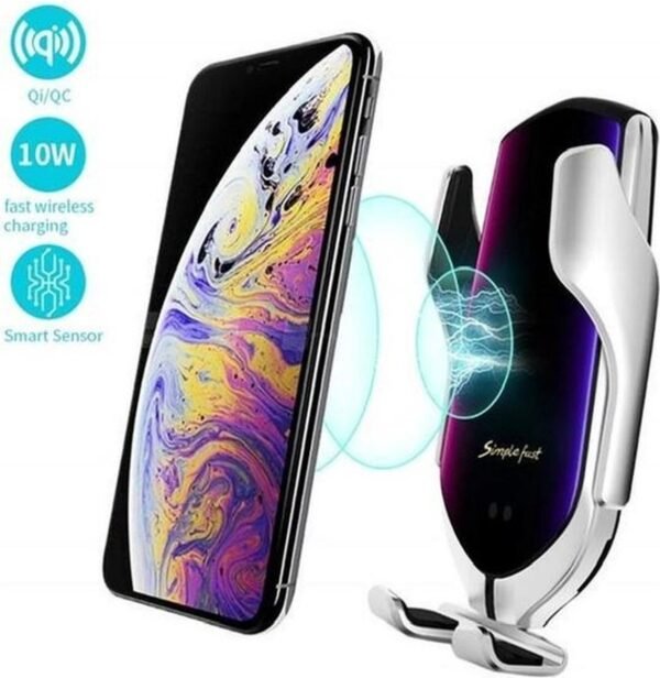 Car Phone Holder with Wireless Charger and Car Mount-360 Degree Rotation with Infrared - Smartphone holder with wireless charging