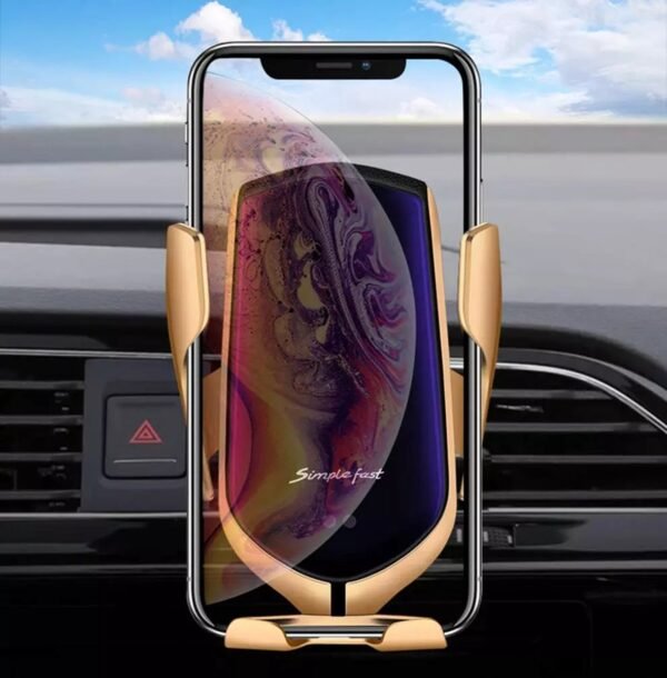 Car Phone Holder with Wireless Charger and Car Mount-360 Degree Rotation with Infrared - Smartphone holder with wireless charging