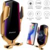 Car Phone Holder with Wireless Charger and Car Mount-360 Degree Rotation with Infrared - Smartphone holder with wireless charging