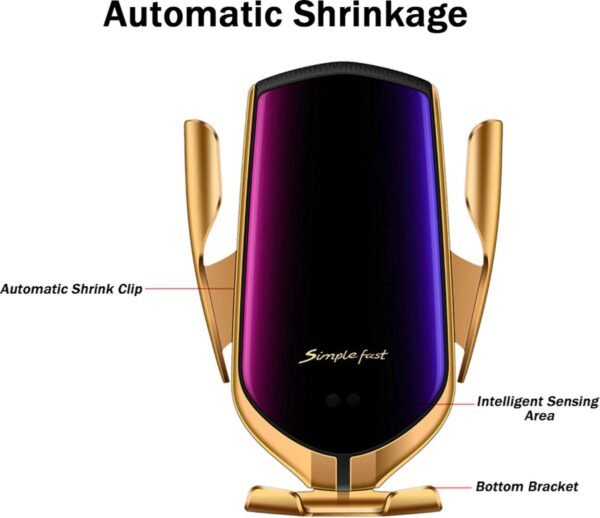 Car Phone Holder with Wireless Charger and Car Mount-360 Degree Rotation with Infrared - Smartphone holder with wireless charging