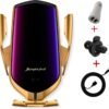 Car Phone Holder with Wireless Charger and Car Mount-360 Degree Rotation with Infrared - Smartphone holder with wireless charging