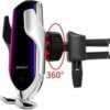 Car Phone Holder with Wireless Charger and Car Mount-360 Degree Rotation with Infrared - Smartphone holder with wireless charging