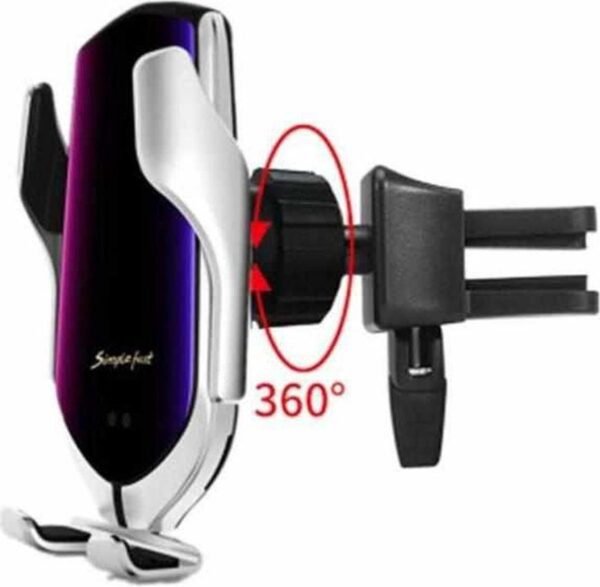Car Phone Holder with Wireless Charger and Car Mount-360 Degree Rotation with Infrared - Smartphone holder with wireless charging
