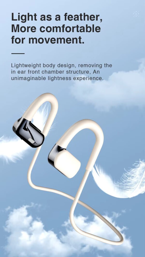 Wireless on-ear Earphones - with charging case - Bluetooth Earphones - Suitable for Apple and Android - Touch Control Open Ear waterproof earphones Earphones