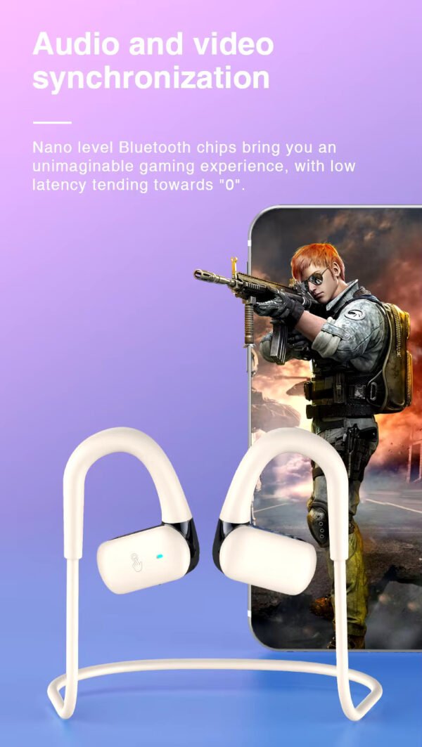 Wireless on-ear Earphones - with charging case - Bluetooth Earphones - Suitable for Apple and Android - Touch Control Open Ear waterproof earphones Earphones