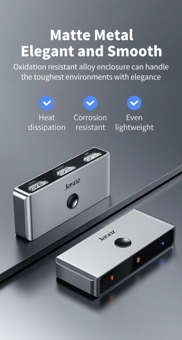 HDMI Switch - 2-in-1 Out / 1-in-2 Out – Bi-directional – Supports 4K-60Hz, 1080p-120Hz