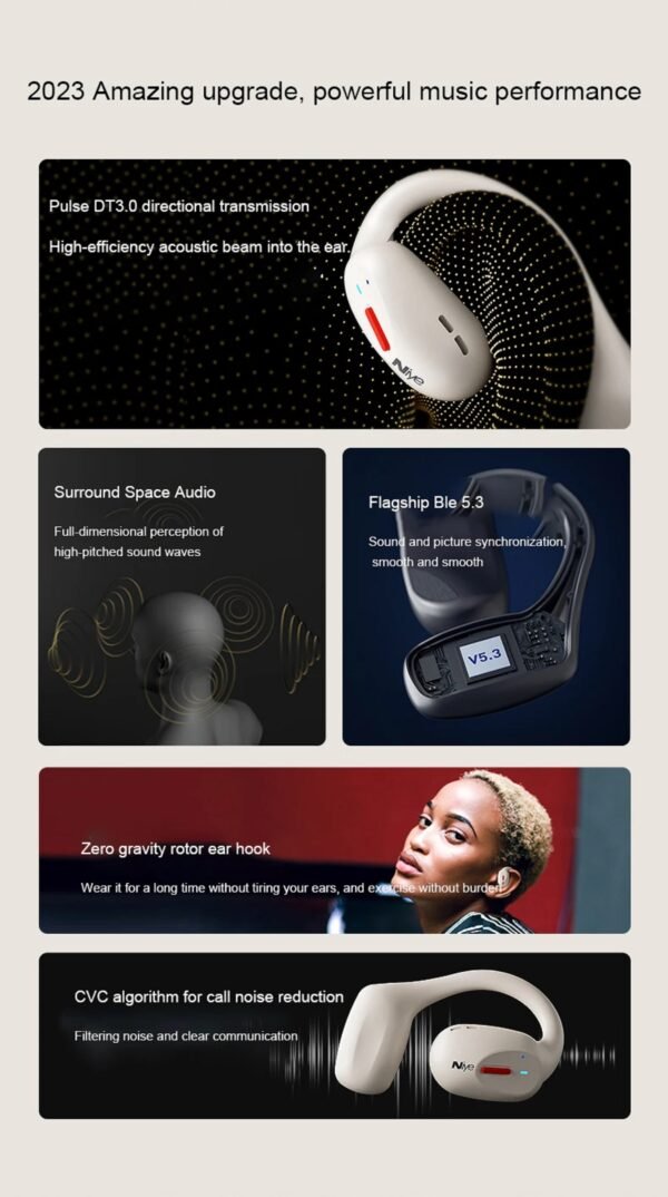 Touch Control Open Ear Waterproof Bluetooth Earphones