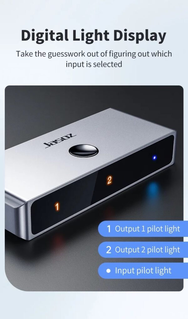 HDMI Switch - 2-in-1 Out / 1-in-2 Out – Bi-directional – Supports 4K-60Hz, 1080p-120Hz