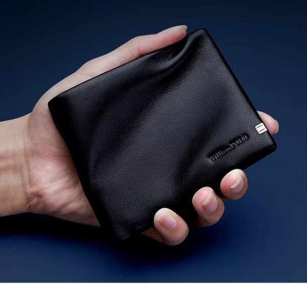 Men Short Wallet High Quality Black Leather
