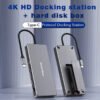 Docking Station HDMI 4K @60Hz - NVME+NGFF M.2 SSD port - Ethernet, 2x USB 10gb/s, USB C charging, Micro/SD card reader Hub – USB Splitter