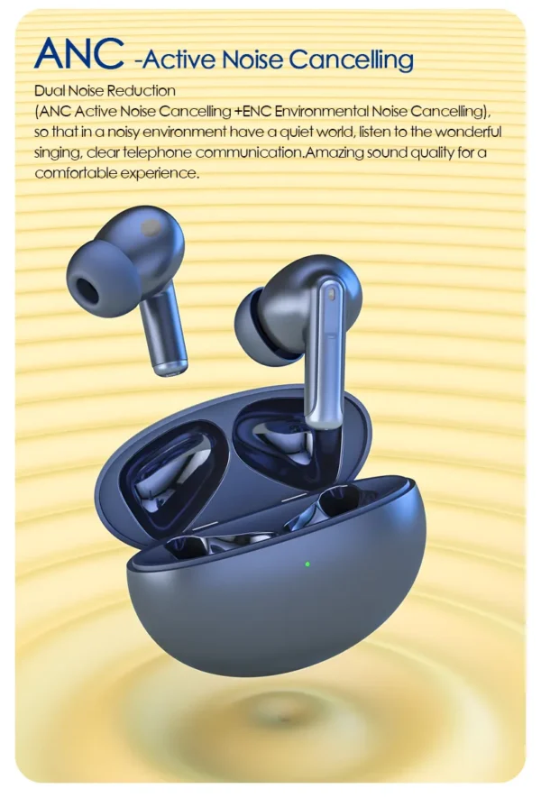 Active Noise Cancelling Wireless Earbuds with Charging Case