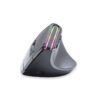 Vertical Bluetooth+Wireless Ergonomic Rechargeable Mouse, Right-handed, Silent Click, Luminous RGB, 2400 Adjustable DPI, 8 Keys