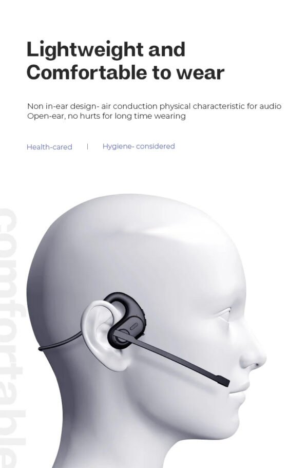 Wireless on-ear headphones with detachable microphone - Open Ear sports headphones - Bluetooth headphones