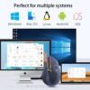 Vertical Bluetooth+Wireless Ergonomic Rechargeable Mouse, Right-handed, Silent Click, Luminous RGB, 2400 Adjustable DPI, 8 Keys