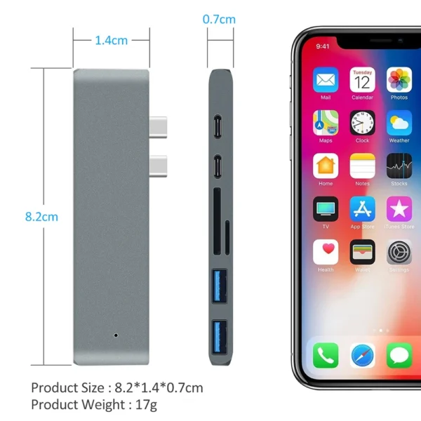 Macbook Pro/Air Docking Station with HDMI 4K - USB-C Hub with 4K HDMI, USB 3.0 and SD Card Reader - Docking Station - 7 in 1