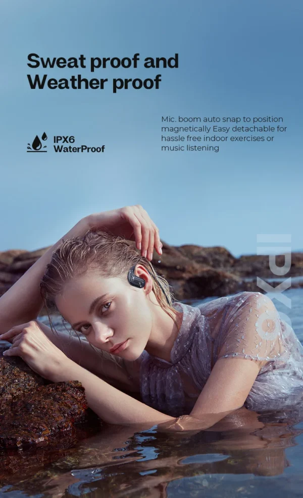 Wireless on-ear headphones with detachable microphone - Open Ear sports headphones - Bluetooth headphones