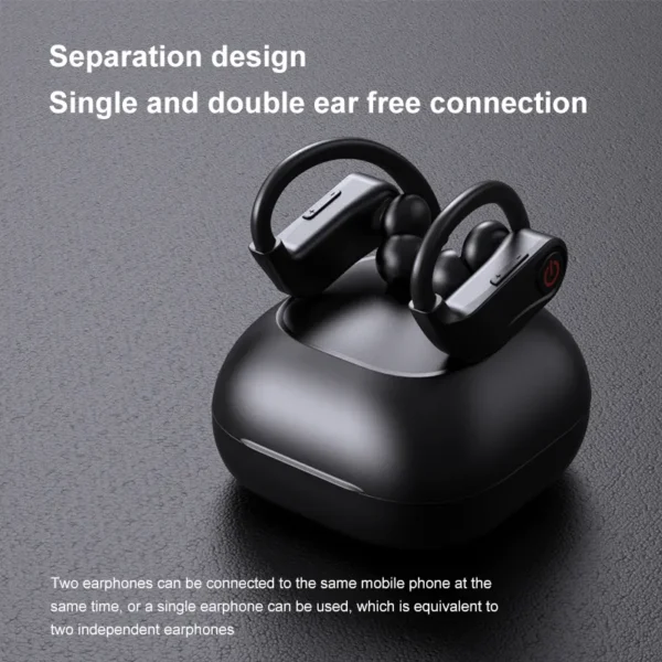 Anti-Fall Sport Earphones with Secure Hooks & 15h Long Battery Life for Active Use