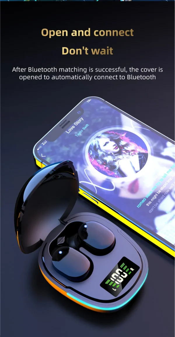 Sports Ear hook Earphone sweat-Proof Waterproof Bluetooth 5.3 Stereo Earbuds – Secure Fit for Sports & Gym (Copy)