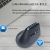 Vertical Bluetooth+Wireless Ergonomic Rechargeable Mouse, Right-handed, Silent Click, Luminous RGB, 2400 Adjustable DPI, 8 Keys