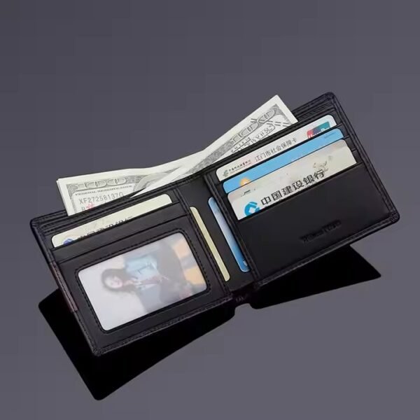 Men Short Wallet High Quality Black Leather