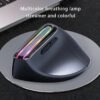 Vertical Bluetooth+Wireless Ergonomic Rechargeable Mouse, Right-handed, Silent Click, Luminous RGB, 2400 Adjustable DPI, 8 Keys