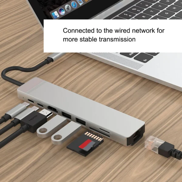 Docking Station with HDMI 4K- USB C HUB 8 in 1