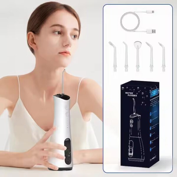 Waterflosser - Monddouche - Elektrisch Flosapparaat - Draadloos En Oplaadbaar - 5 Opzetstukken