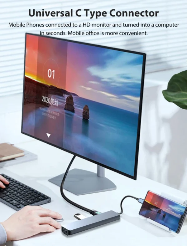 Docking Station with HDMI 4K- USB C HUB 10 in 1