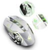 Draadloos+bluetooth gaming muis, ergonomisch ontwerp, stille klik, lichtgevende RGB, instelbare DPI, oplaadbare