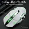 Draadloos+bluetooth gaming muis, ergonomisch ontwerp, stille klik, lichtgevende RGB, instelbare DPI, oplaadbare